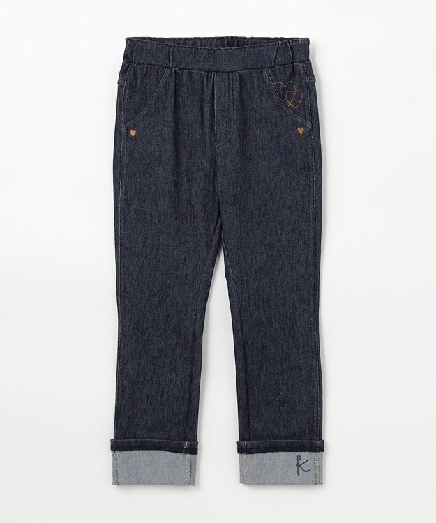 組曲 KIDS 【110-140㎝】ハートデニムニット パンツ ネイビー
