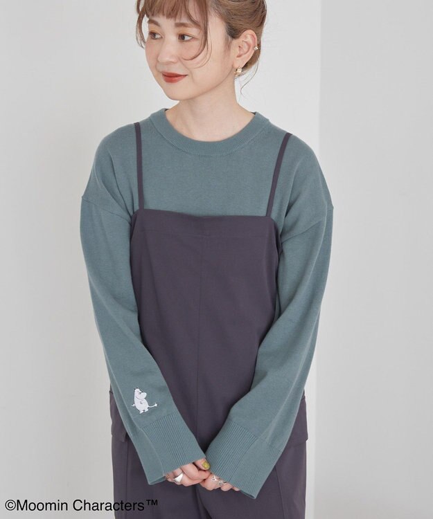 AMERICAN HOLIC Moomin 袖刺繍ニットプルオーバー