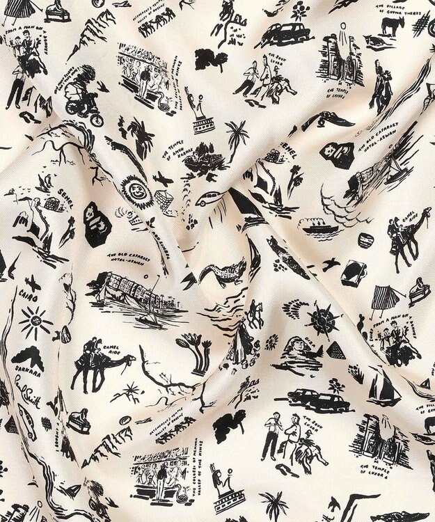 Paul Smith Travel Stories シルクスカーフ ベージュ