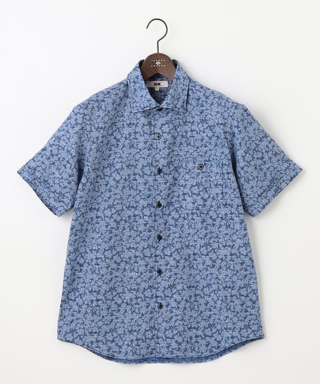 JOSEPH ABBOUD 【清涼感】テクスチャライズドライ フラワーエアリノ シャツ ネイビー系6