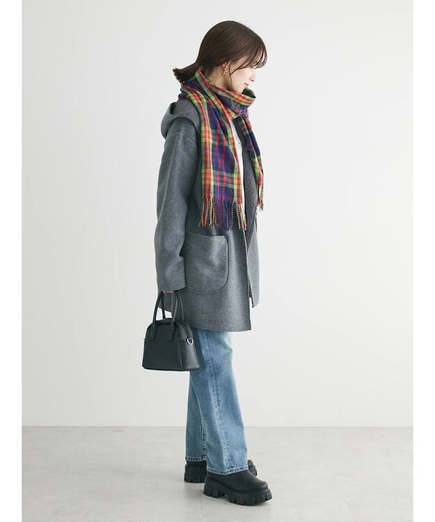 Green Parks カラーチェックストール Red