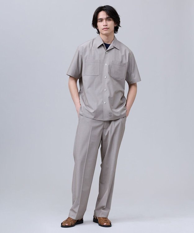 J.PRESS MEN 【J.PRESS ORIGINALS】【UNISEX】Toropical Open Half Sleeve Shirt / Baggy-Fit ベージュ系
