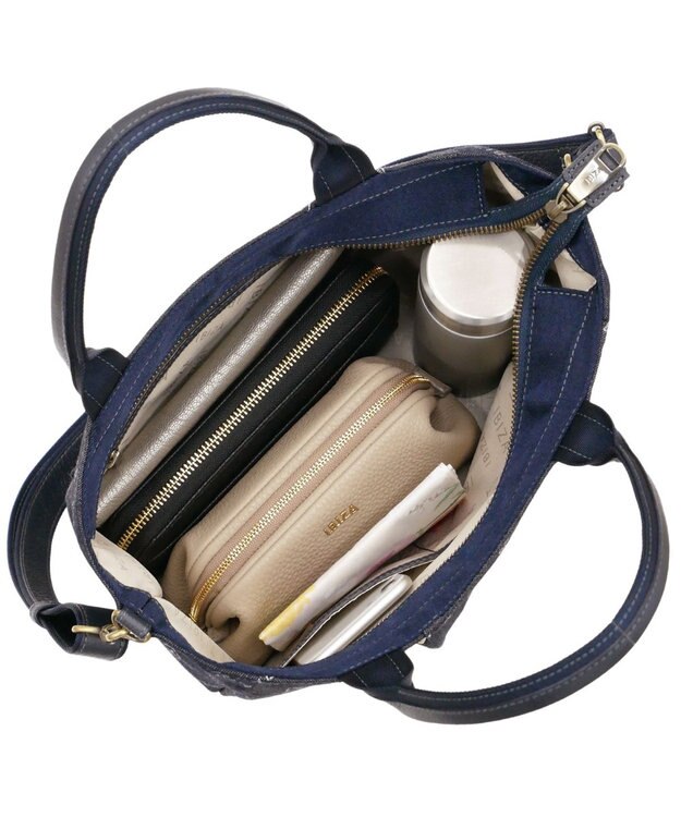 IBIZA アスール　ロゴデニム　2WAYバッグ 紺