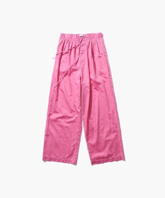 ATON MICRO COTTON SATIN | タックワイドパンツ PINK
