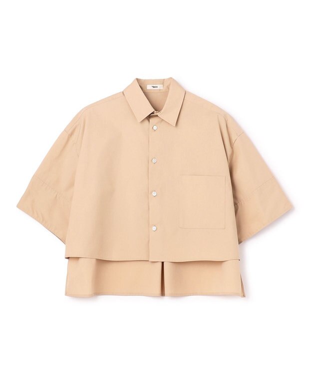 NAVE 【ReNAVE・セットアップ可/洗える/接触冷感/UVケア】コットンポリブロード クロップドシャツ ベージュ系