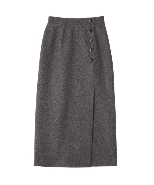 CRAFT STANDARD BOUTIQUE ラップ風Iラインスカート Gray Mixture