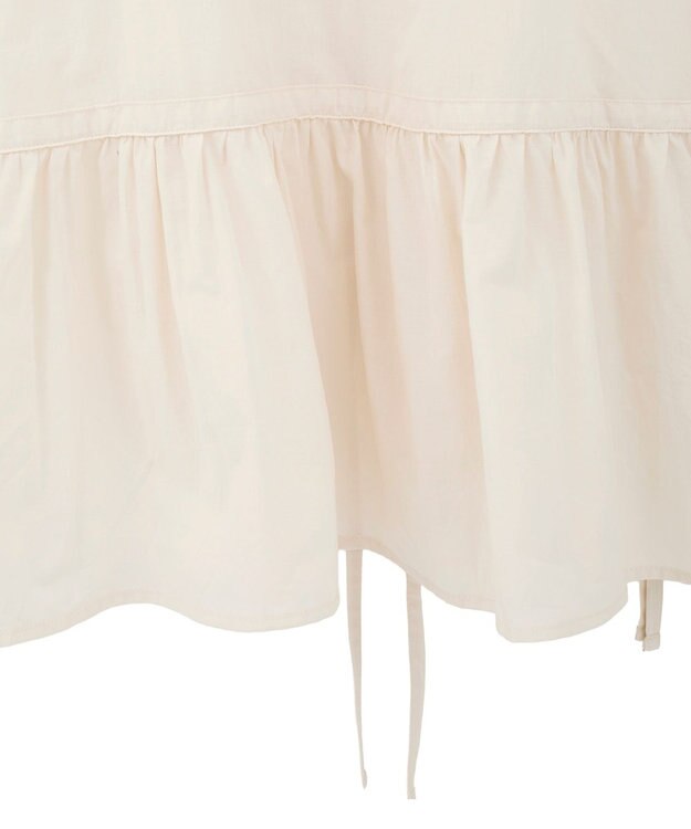 earth music&ecology 【綿100％】サイドリボンラッフルミニワンピース Ecru