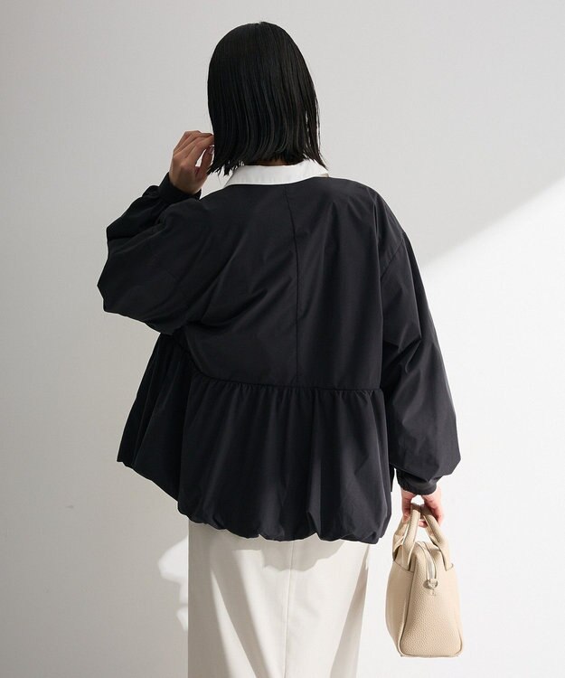 Green Parks ノーカラーペプラムブルゾン Black