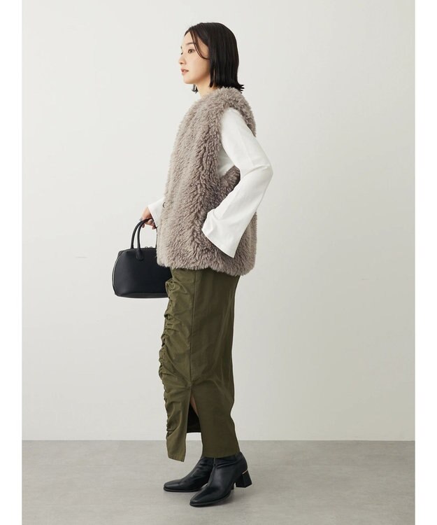 Green Parks ・ＲＡＹ　ＣＡＳＳＩＮ　フロントギャザーナロースカート Khaki