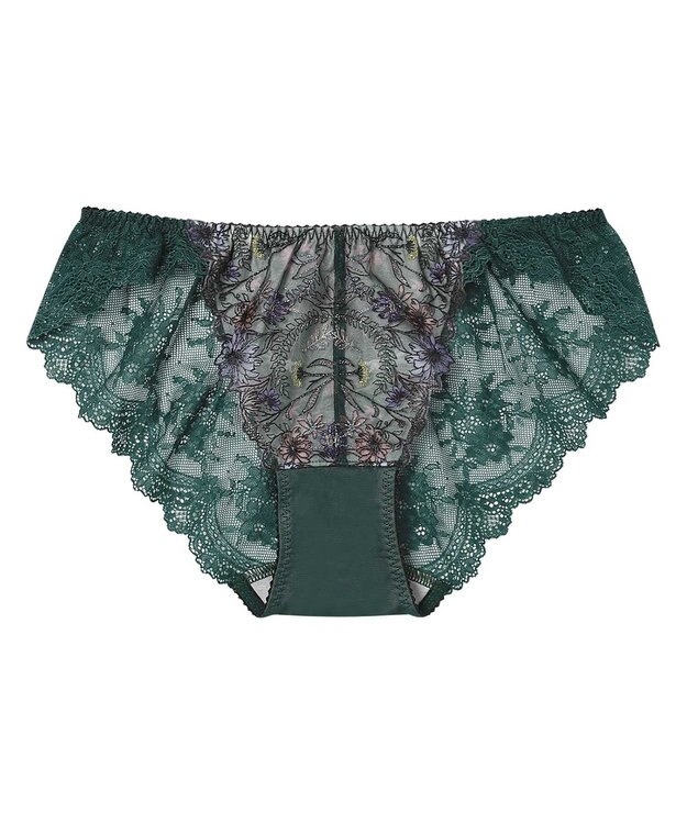 une nana cool Steppe Flower 総レースショーツ ダークグリーン
