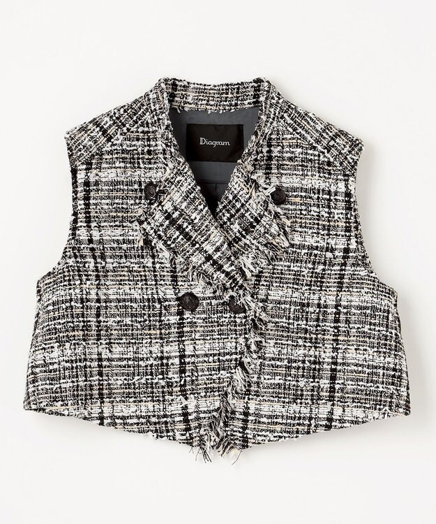 GRACE CONTINENTAL フリンジミニベスト ブラック