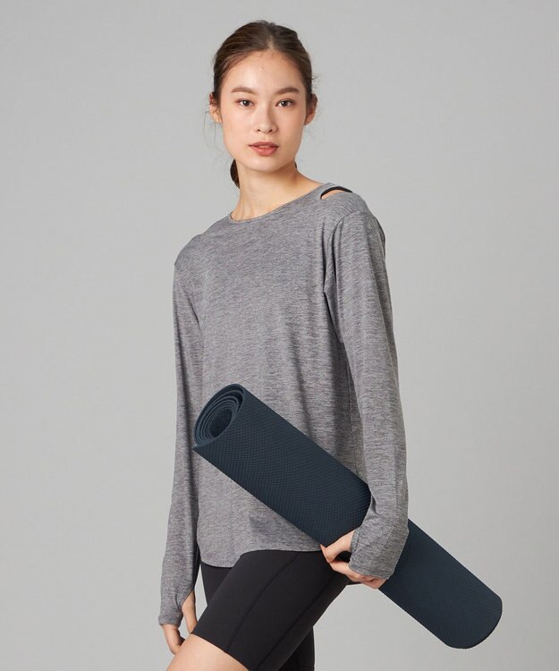 Chacott Chacott BALANCE ドライストレッチリフレクター長袖Tシャツ グレー杢