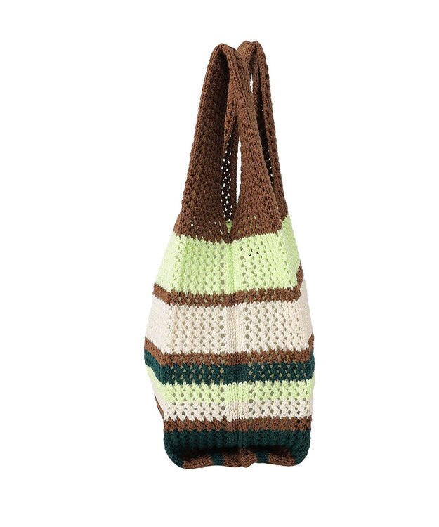 AMERICAN HOLIC マルチボーダーニットバッグ Brown