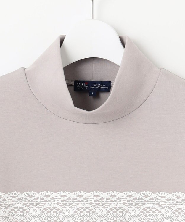 23区GOLF 【WOMEN/EC限定】レース柄 モックネック トレーナー ベージュ系