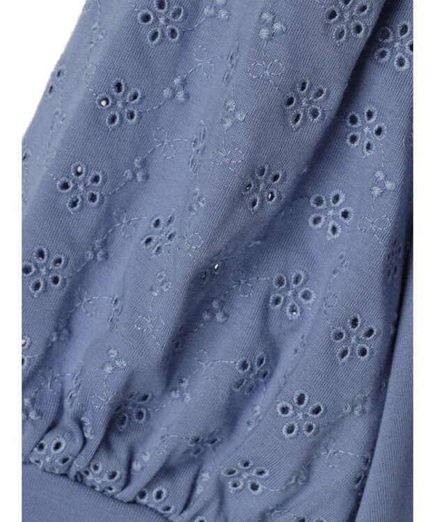 earth music&ecology フラワーレースプルオーバー Blue