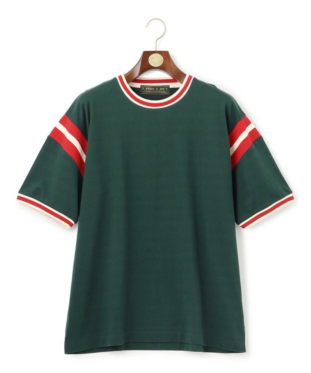 J.PRESS MEN 【WEB・一部店舗限定】IVY Ringer T-shirt ダークグリーン系