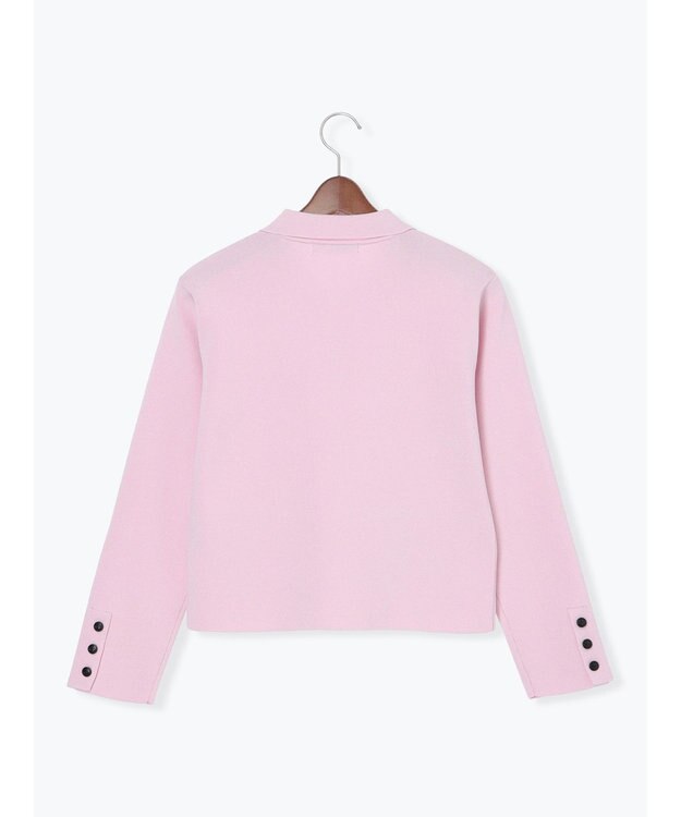 Te chichi 総針衿付きジャケットカーディガン ピンク