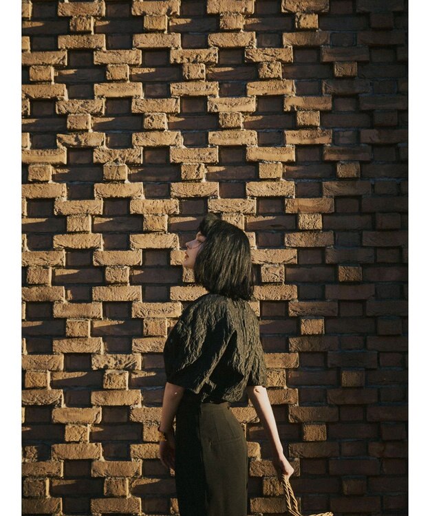 Green Parks AnriettMusee ショート丈ジャガードトップス Black