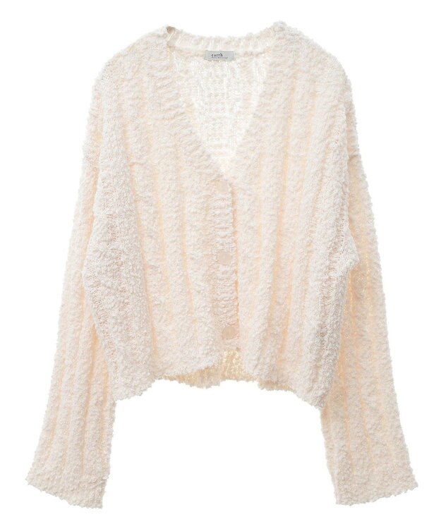 earth music&ecology ポコポコケーブルカーディガン Ivory