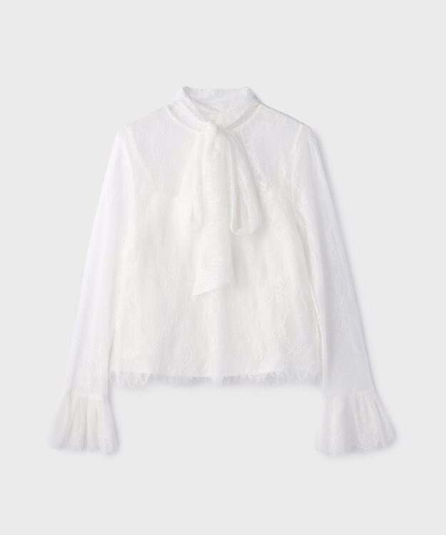 GRACE CONTINENTAL レースボウタイブラウス ホワイト