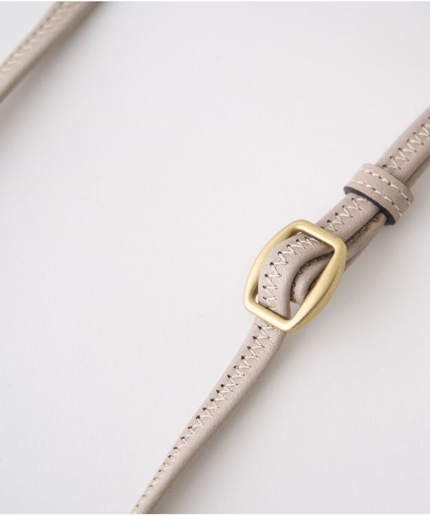 MIYABIYA 南蛮七宝 ソフトレザー ダブルポシェット ベージュ