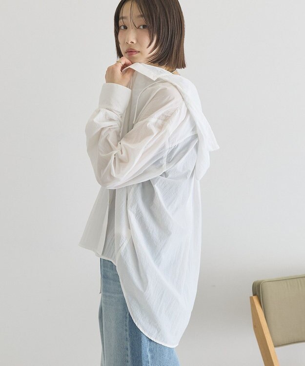 AMERICAN HOLIC ナイロンフーディーシャツ Off White