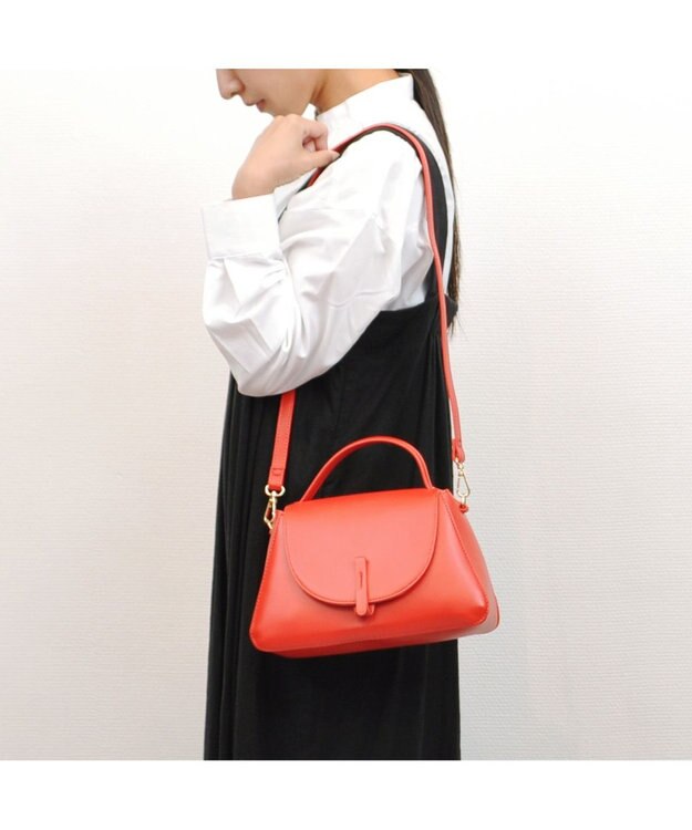 UNBILLION cachecache ワンハンドルフラップ付きミニショルダー レッド