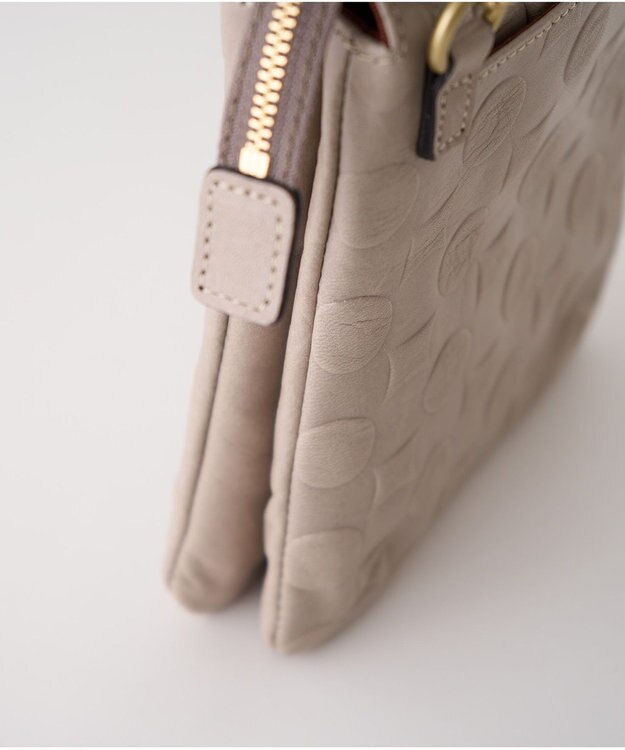 MIYABIYA 南蛮七宝 ソフトレザー ダブルポシェット ベージュ