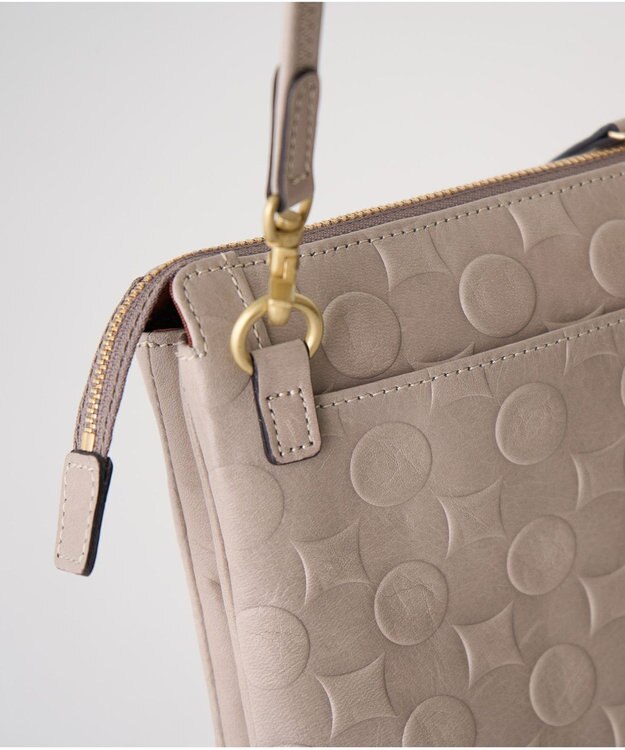 MIYABIYA 南蛮七宝 ソフトレザー ダブルポシェット ベージュ