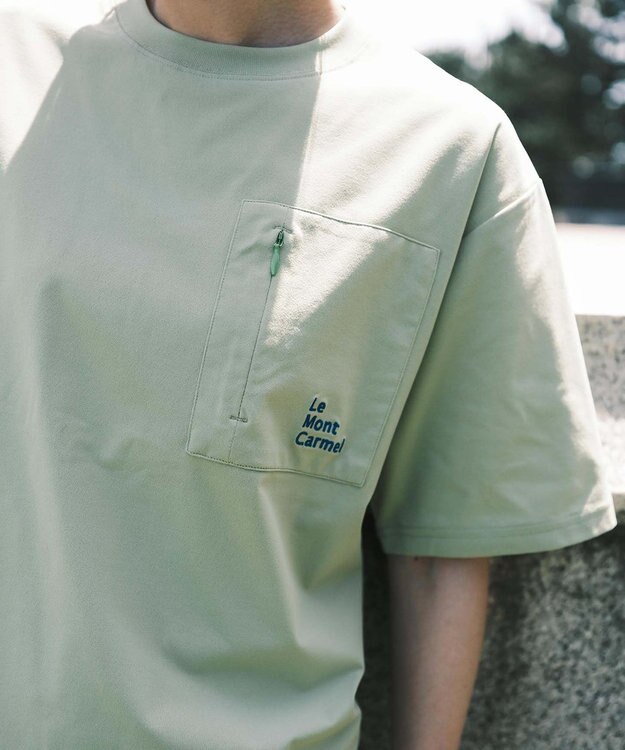 SHARE PARK LADIES 【UVカット・吸水速乾・ストレッチ・軽量 】バックプリントポケットTシャツ（S・Mサイズ） 黄緑系