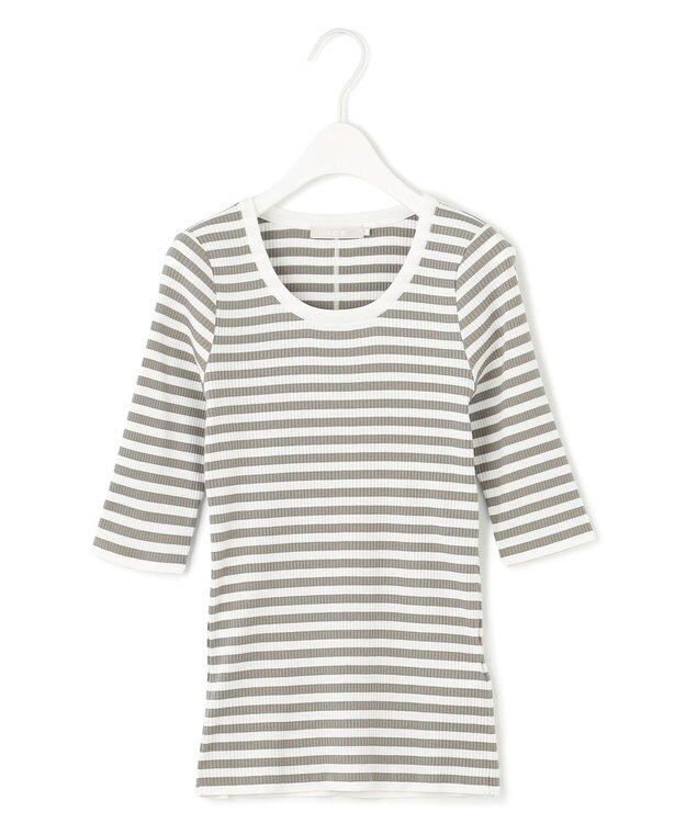 ICB 【洗える】4×2リブ プルオーバー カーキボーダー系