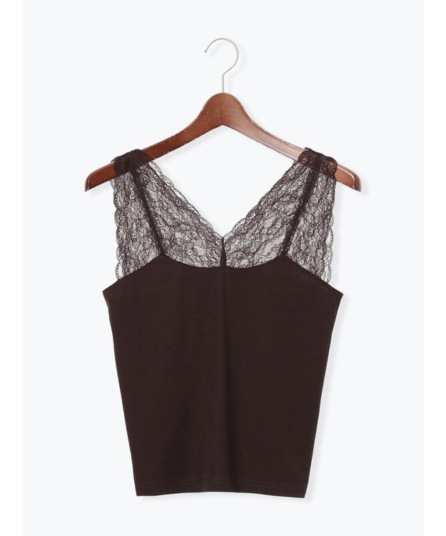 Te chichi 前後2WAYレースネックタンクトップ ブラウン