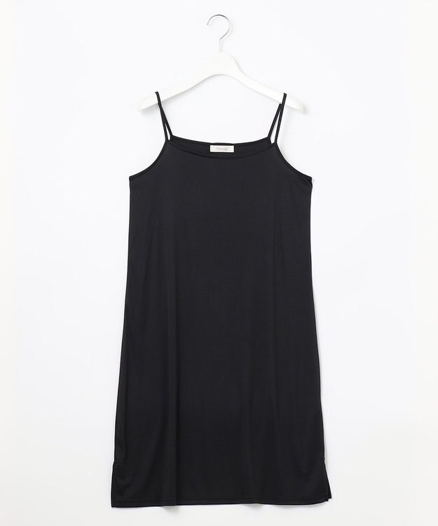 Feroux 【洗える】透かし編みニット ワンピース ブラック系