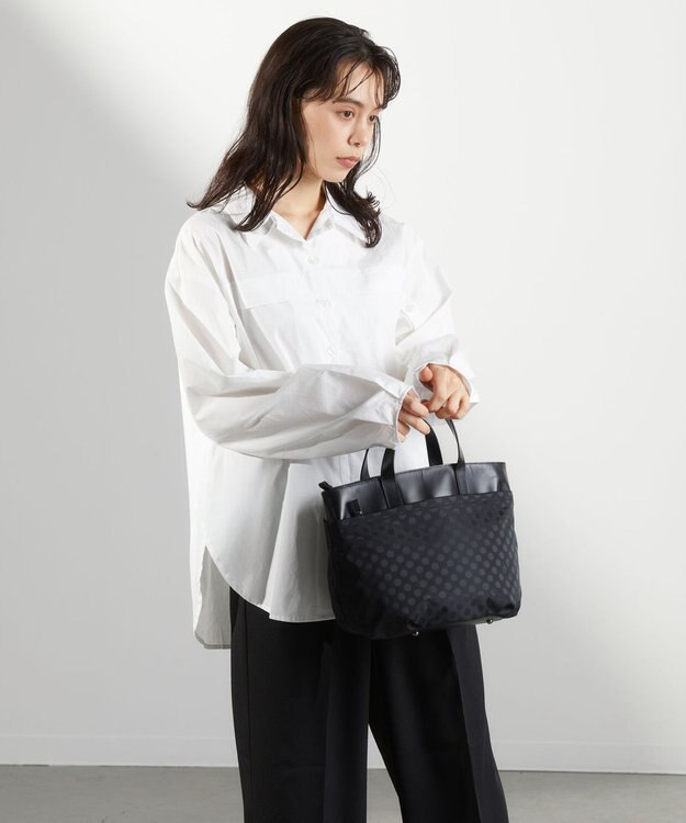 Y'SACCS Polka Dots　タックラウンド2WAYミドルトート ブラック