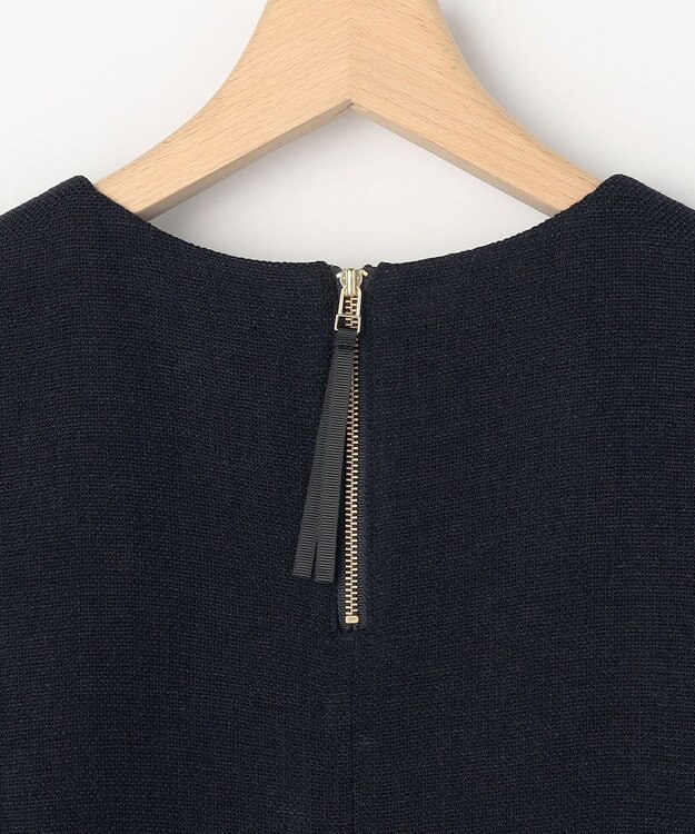 組曲 S 【先行予約】【WEB限定】メランジレノクロス 裾フレアブラウス ネイビー系