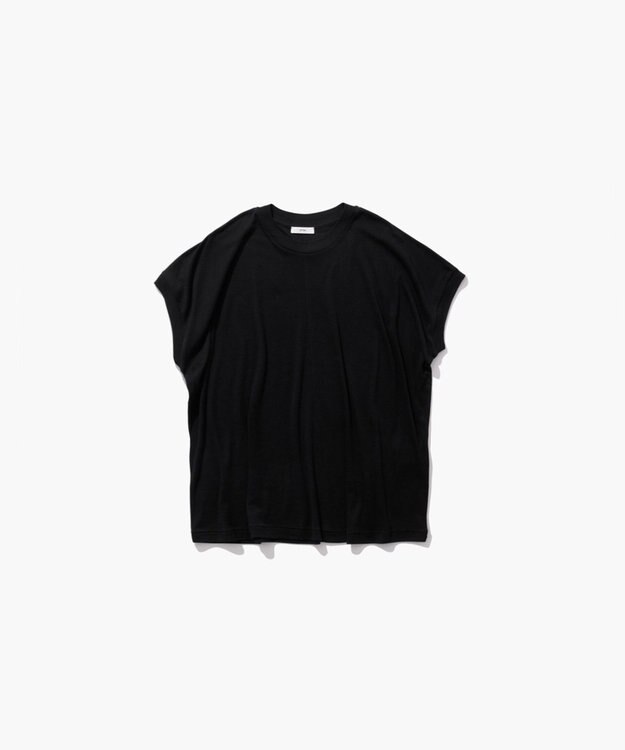 ATON COTTON LINEN FRAISE | オーバーサイズＴシャツ BLACK
