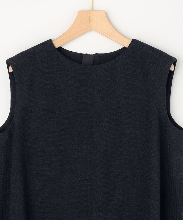 組曲 S 【先行予約】【WEB限定】メランジレノクロス 裾フレアブラウス ネイビー系