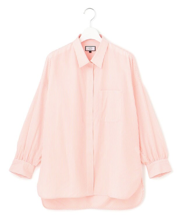 J.PRESS YORK STREET 【WOMEN】コットンタイプライター ドレープシャツ オレンジ系1