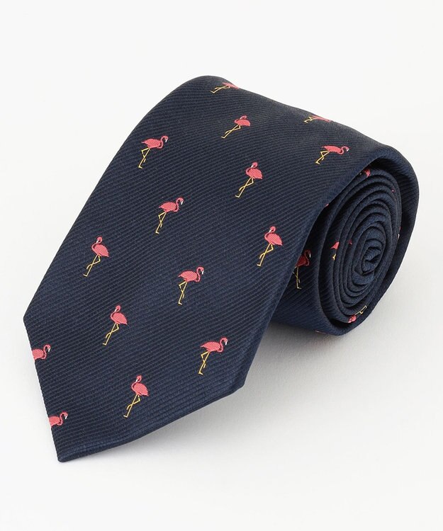 J.PRESS MEN 【J.PRESS STEPHEN WALTERS COLLECTION】フラミンゴモチーフ ネクタイ ネイビー系8