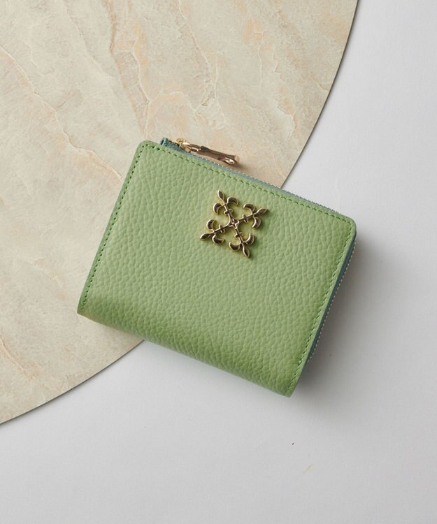 russet ＜お財布人気NO.1＞モノグラムプレートハーフウォレット(SO-376) Green/GR