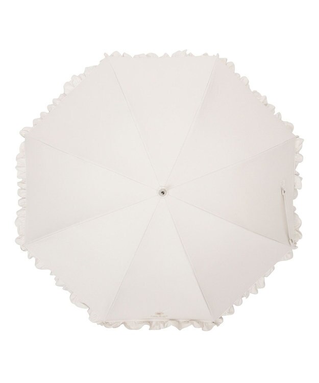 MOONBAT PAUL&JOE ACCESSOIRES (ポール&ジョー) 晴雨兼用日傘 長傘 ワンポイントクリザンテームフリル 一級遮光 遮熱 UV オフホワイト