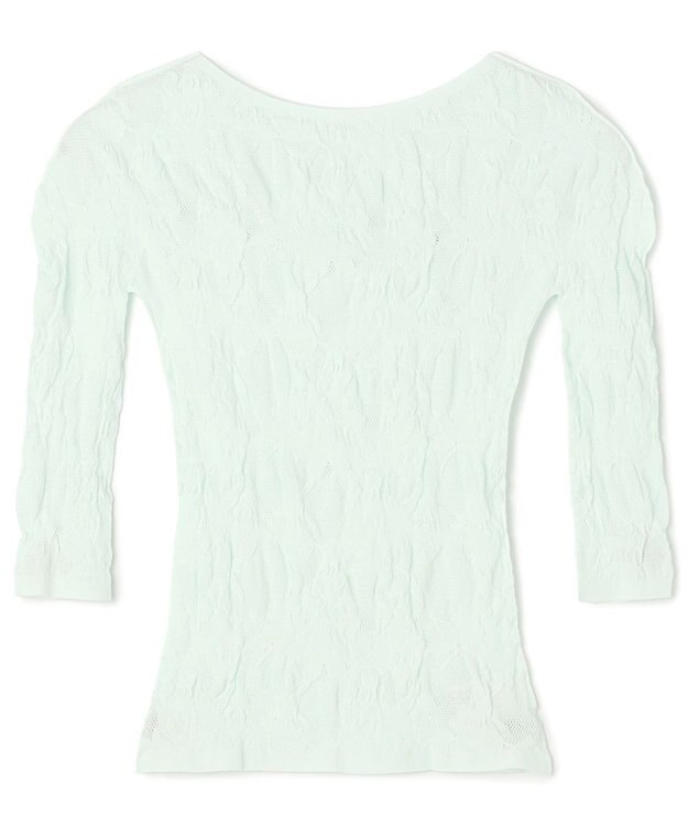 Chacott シアーレースボートネックトップ アクアグリーン