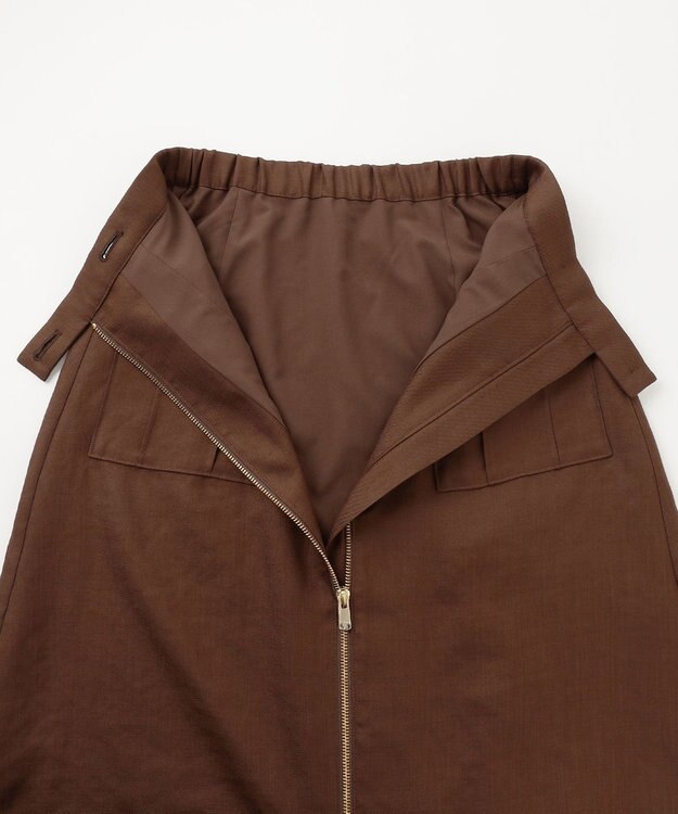 GRACE CONTINENTAL バイカラージップスカート ブラウン