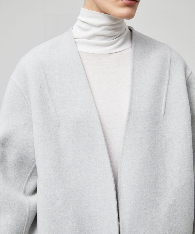 BEIGE， GRASSE / リバーウールクロップドコート L Gray