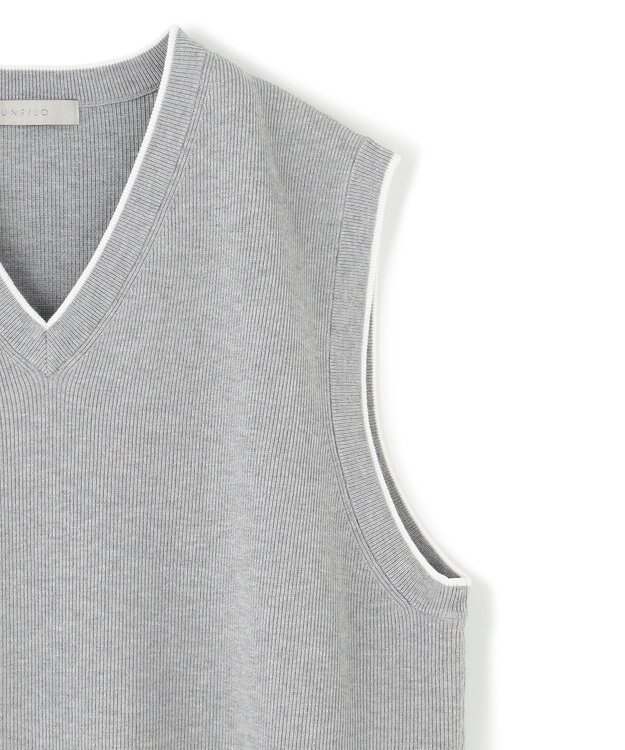 UNFILO MENS スタイリッシュ ニット ベスト グレー