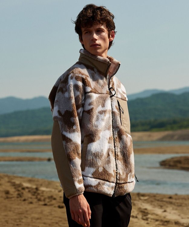 JOSEPH ABBOUD MOUNTAIN 【軽量】カモフラージュフリース ブルゾン アイボリー系7