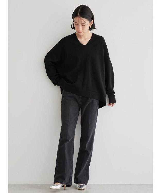 AMERICAN HOLIC バイパチＶネックニットプルオーバー Black