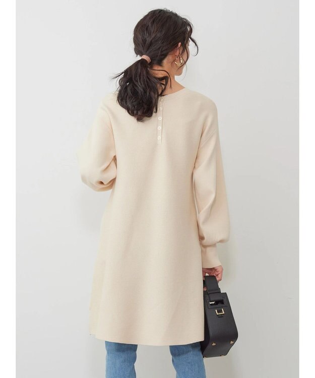 AMERICAN HOLIC ２ＷＡＹバックボタンフレアニットチュニック　 Ivory