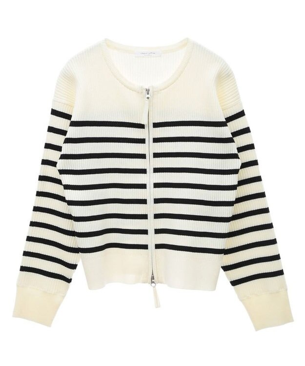 Green Parks ＺＩＰ付きニットカーディガン Border