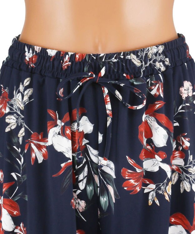 San-ai Resort（三愛水着楽園） 【SALE】ロングパンツセット水着　13L【Coral veil（コーラルヴェール）】 ネイビー